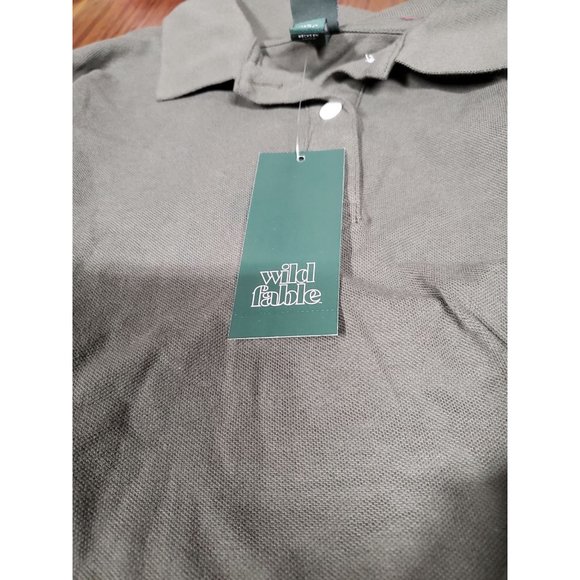 Women's Short Sleeve Boxy Cropped Polo T-Shirt - Wild Fable Olive Green S Small - Picture 8 of 8